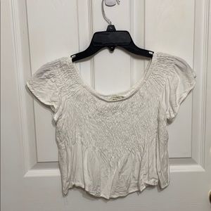 Ruffle White Crop Top